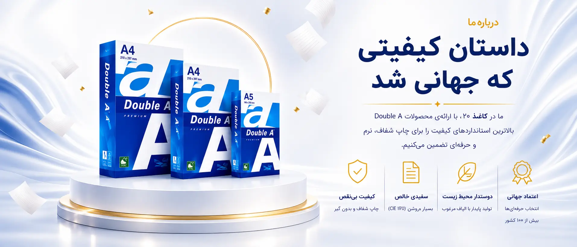 درباره کاغذ ۲۰ و محصولات Double A
